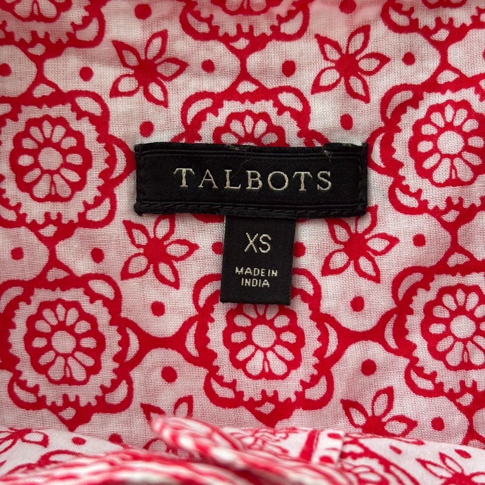 Talbots Patterned Lightweight Cotton Popover Top … - image 4